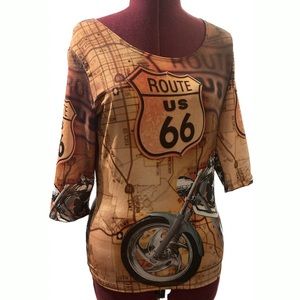 Fantazia Route 66 graphic print shirt